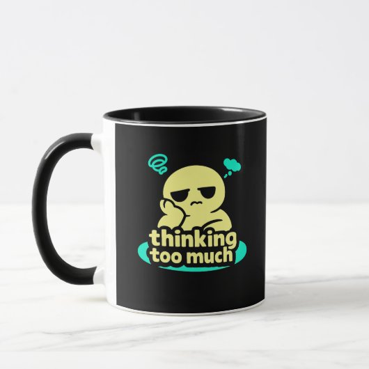 Mug Thoughts on Repeat – Cute Overthinking Coffee (Gauche)