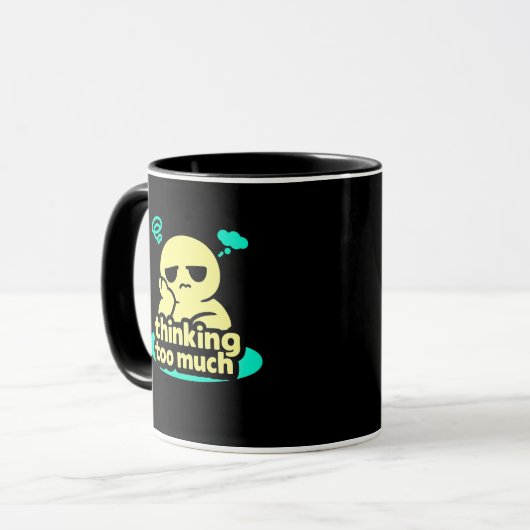 Mug Thoughts on Repeat – Cute Overthinking Coffee (Devant gauche)