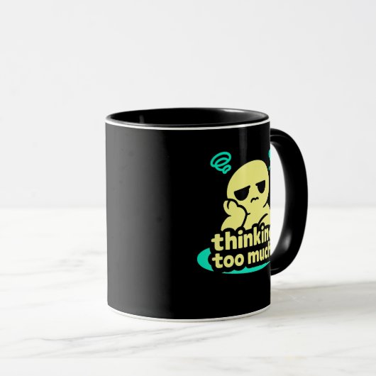Mug Thoughts on Repeat – Cute Overthinking Coffee (Devant droit)