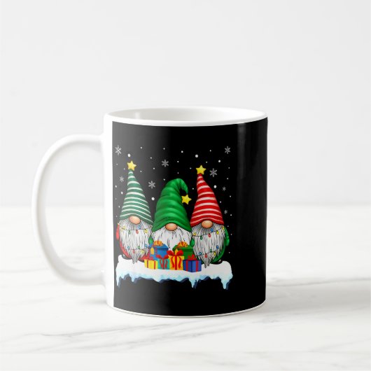 Mug Three Gnomes Tree Lights Men Women Matching Xmas H (Gauche)