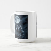 Mug Three Wolves Howling at the Full Moon - Three Wolf (Devant gauche)