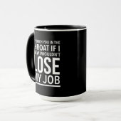 Mug Throat punch drôle employé cite blanc (Devant gauche)