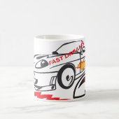 Mug Throw Pillow Fast Dreams –Racing Car Pillow Design (Centre)