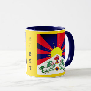 Mug Tibet, Lions des neiges, drapeau tibétain - L'Him