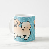 Mug Tibétain Spaniel de dessin animé couleur crème (Devant gauche)