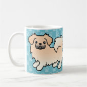 Mug Tibétain Spaniel de dessin animé couleur crème (Gauche)