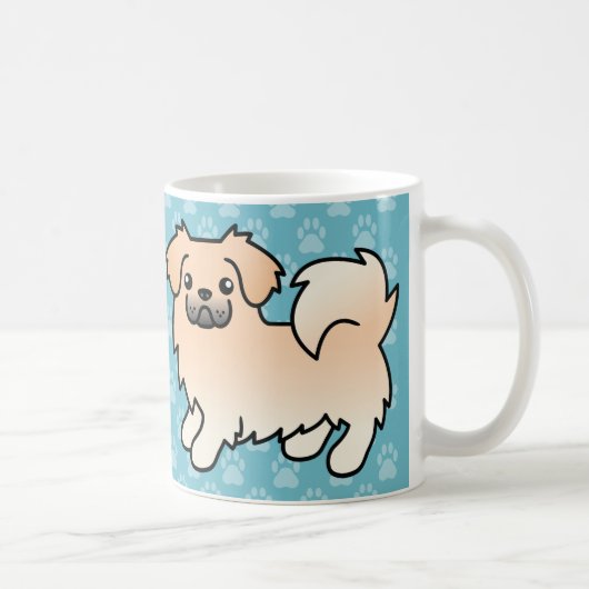 Mug Tibétain Spaniel de dessin animé couleur crème (Droite)