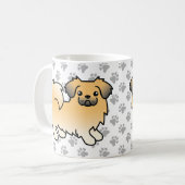 Mug Tibétain Spaniel Fawn Sable Chien de Dessin Animé (Devant gauche)