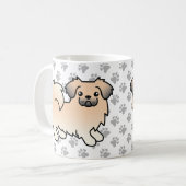 Mug Tibétain Spaniel Sable Crème Chien de Dessin Animé (Devant gauche)