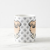 Mug Tibétain Spaniel Sable Crème Chien de Dessin Animé (Centre)