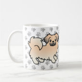 Mug Tibétain Spaniel Sable Crème Chien de Dessin Animé (Gauche)