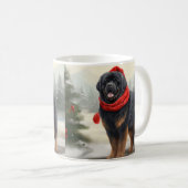 Mug Tibetan Mastiff dans la neige de Noël (Devant droit)