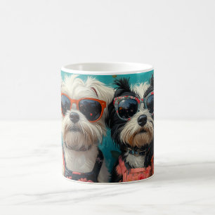 Mug Tibetan Terrier avec Roses de cœur pour la Saint-V