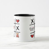 Mug Tic Tac Toe Moderne de la Saint-Valentin Initiale (Centre)