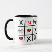 Mug Tic Tac Toe Moderne de la Saint-Valentin Initiale (Gauche)