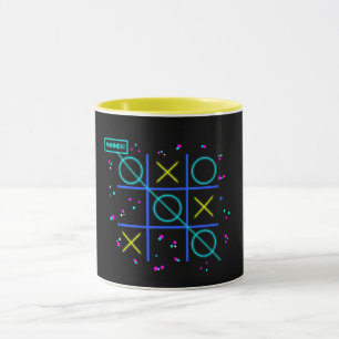 Mug Tic Tac Toe Neon Rétro Gagnant Lueur Jeu d'Arcade
