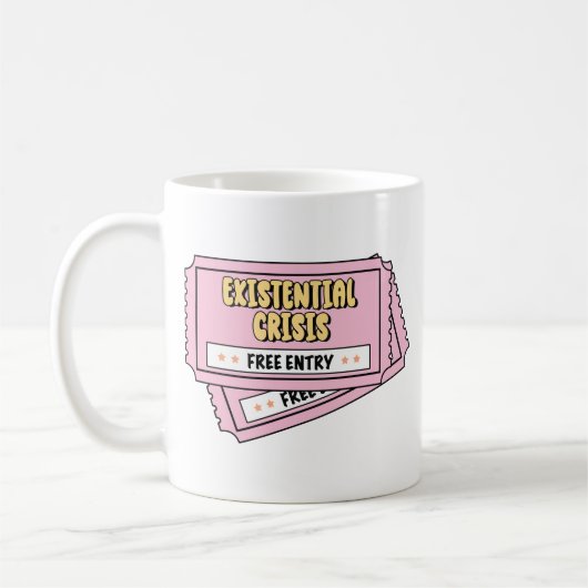 Mug Ticket drôle de crise existentielle (Gauche)