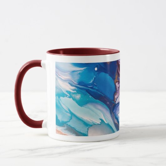 Mug Tidal Bloom – Encre fluide et résine abstraite (Gauche)