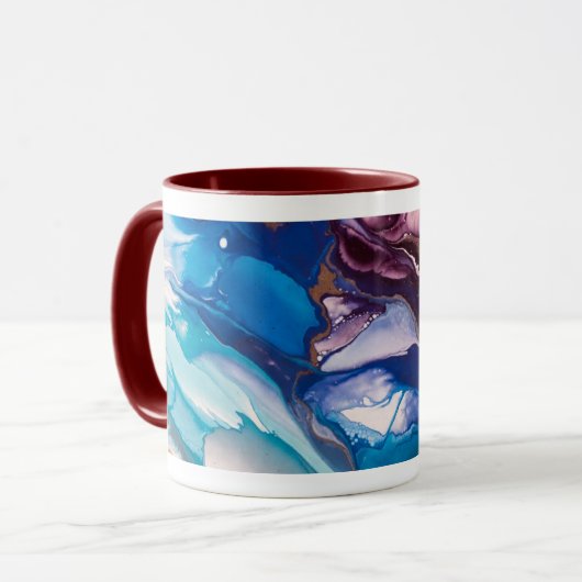 Mug Tidal Bloom – Fluid Ink & Resin Abstract (Devant gauche)