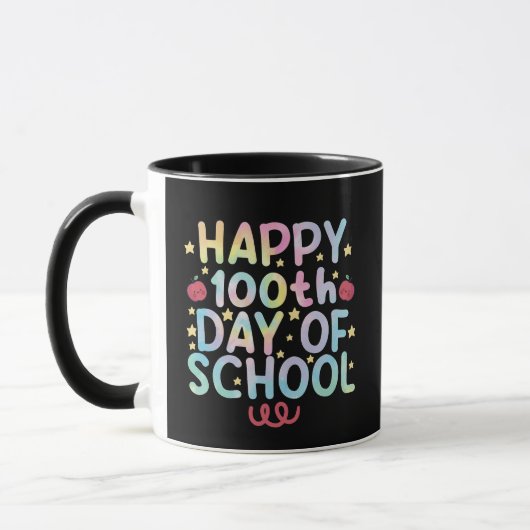 Mug Tie Dye Happy 100e jour d'école Enseignant Élève (Gauche)