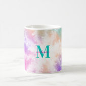 Mug Tie Dye Rose Orange Turquoise Violet Monogramme (Centre)