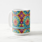 Mug Tie Dye Spiral en Magenta Imprimer 15 oz de café M (Devant gauche)