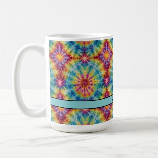 Mug Tie Dye Spiral en Magenta Imprimer 15 oz de café M (Gauche)