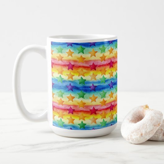 Mug Tie Dye Stars (Avec donut)