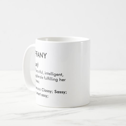Mug Tiffany name, Editable name, Custom name (Devant gauche)