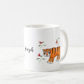 Mug Tiger Art comique face Tiger Big cat nom personnal (Devant droit)