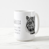 Mug Tiger  Black and White Monogram Saying (Devant droit)