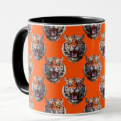 Mug Tiger Head Pattern Design Orange