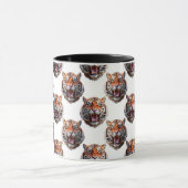 Mug Tiger Head Pattern Design - White (Centre)