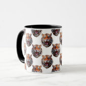 Mug Tiger Head Pattern Design - White (Devant gauche)