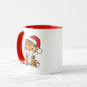 Mug Tiger Noël Animaux d'hiver Tigers de vacances (Devant gauche)