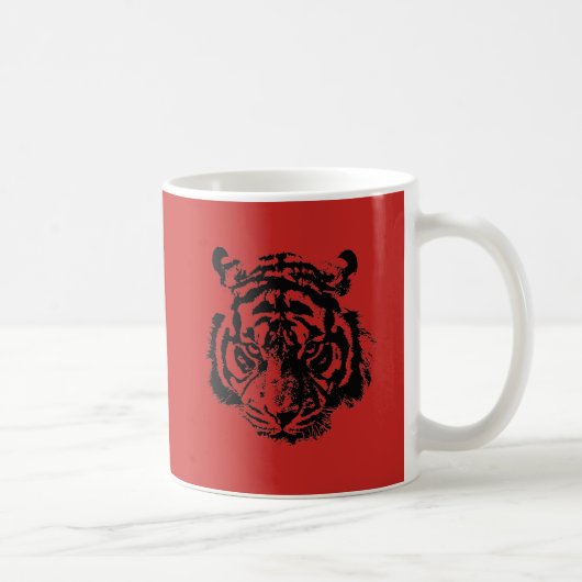 Mug Tiger Pop Art Rouge Noir (Droite)