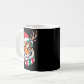 Mug Tiger Reindeer Christmas Santa Hat Tiger Xmas  (Devant gauche)