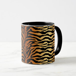 Mug Tiger Stripes Poster de animal, ambre, noir et tan