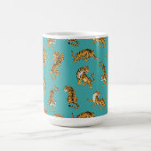 Mug Tiger sur Motif Turquoise (Centre)
