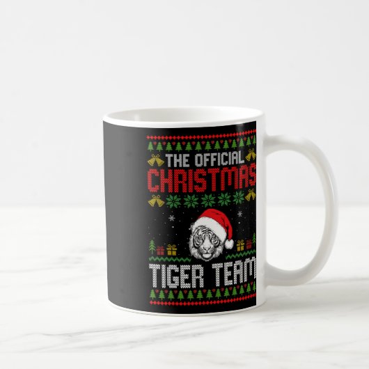 Mug Tiger Wearing Santa Hat Xmas Lights Merry Christma (Droite)