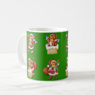 Mug Tigers comme Père Noël Noël répéter le design moti