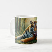 Mug Tigers dans une jungle luxuriante peinture aquarel (Devant gauche)