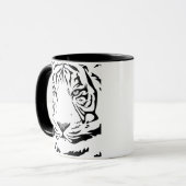 Mug Tigre Abstrait noir et blanc (Devant gauche)