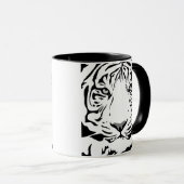 Mug Tigre Abstrait noir et blanc (Devant droit)