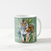 Mug Tigre avec Feuille (Devant droit)