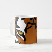 Mug Tigre, Chat Sauvage sur Fond Noir (Devant gauche)