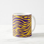 Mug Tigre de Lousiana rayures violet et or (Devant droit)