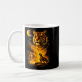 Mug Tigre hurle à la lune mème 90s impression d'animal (Gauche)