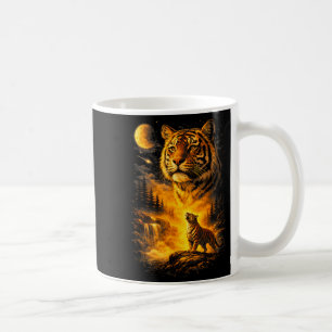 Mug Tigre hurle à la lune mème 90s impression d'animal