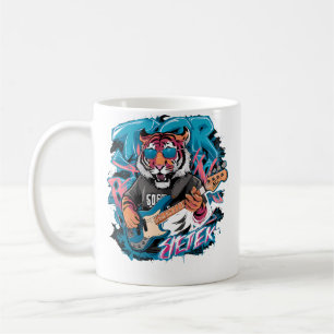 Mug Tigre Mignon Jouant de la Guitare Basse Animal Jou
